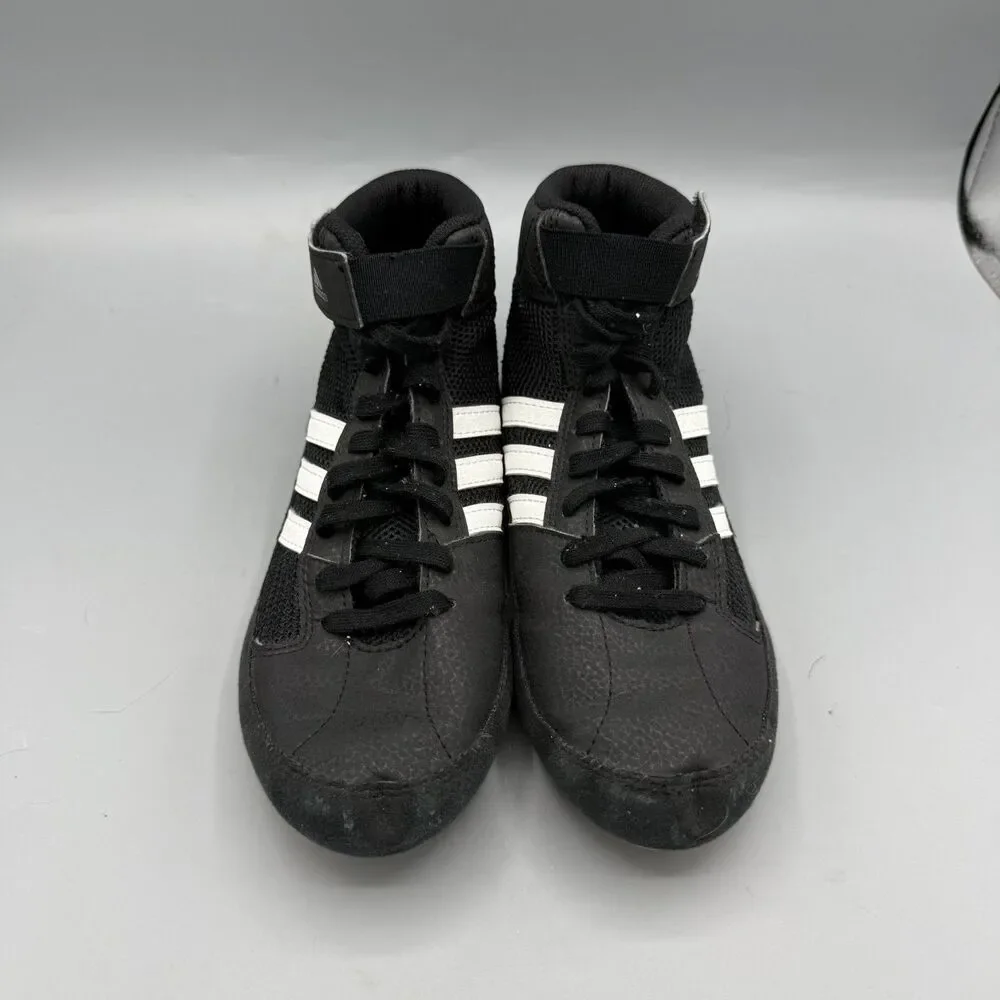 Adidas HVC 2 Wrestling Shoes Sneakers AQ3327 Black White Kids Size 3.5